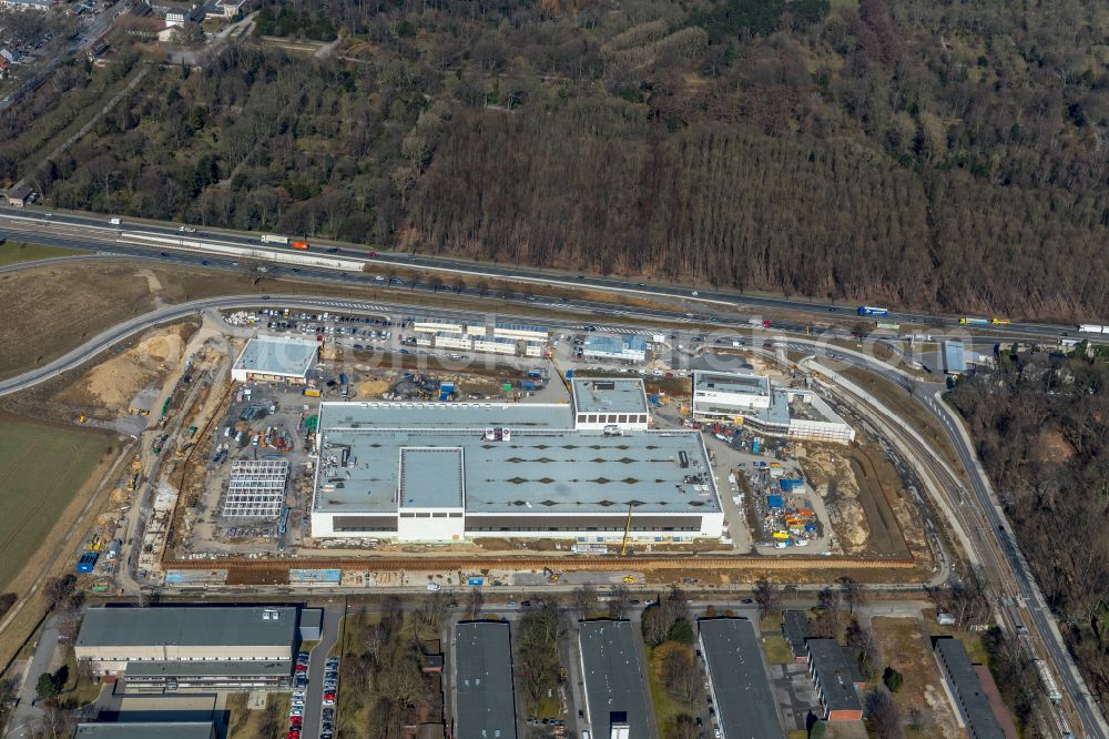 Dortmund from the bird's eye view: Construction site to build a new building complex on the site of the logistics center money store of the Deutschen Bundesbank in Dortmund at Ruhrgebiet in the state North Rhine-Westphalia