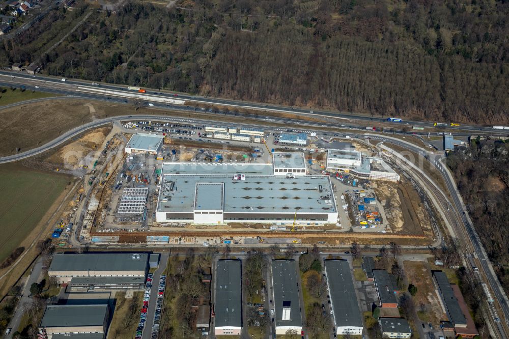 Aerial image Dortmund - Construction site to build a new building complex on the site of the logistics center money store of the Deutschen Bundesbank in Dortmund at Ruhrgebiet in the state North Rhine-Westphalia