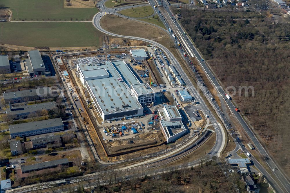 Aerial image Dortmund - Construction site to build a new building complex on the site of the logistics center money store of the Deutschen Bundesbank in Dortmund at Ruhrgebiet in the state North Rhine-Westphalia