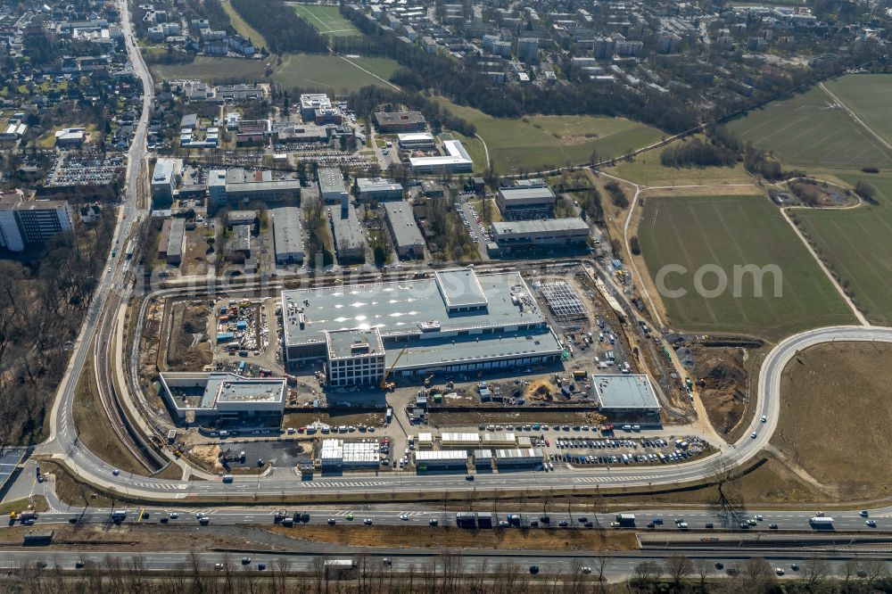 Aerial photograph Dortmund - Construction site to build a new building complex on the site of the logistics center money store of the Deutschen Bundesbank in Dortmund at Ruhrgebiet in the state North Rhine-Westphalia