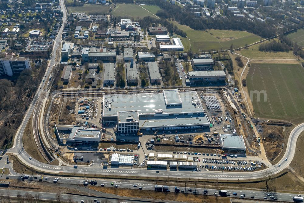 Dortmund from above - Construction site to build a new building complex on the site of the logistics center money store of the Deutschen Bundesbank in Dortmund at Ruhrgebiet in the state North Rhine-Westphalia