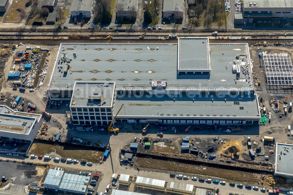 Aerial photograph Dortmund - Construction site to build a new building complex on the site of the logistics center money store of the Deutschen Bundesbank in Dortmund at Ruhrgebiet in the state North Rhine-Westphalia