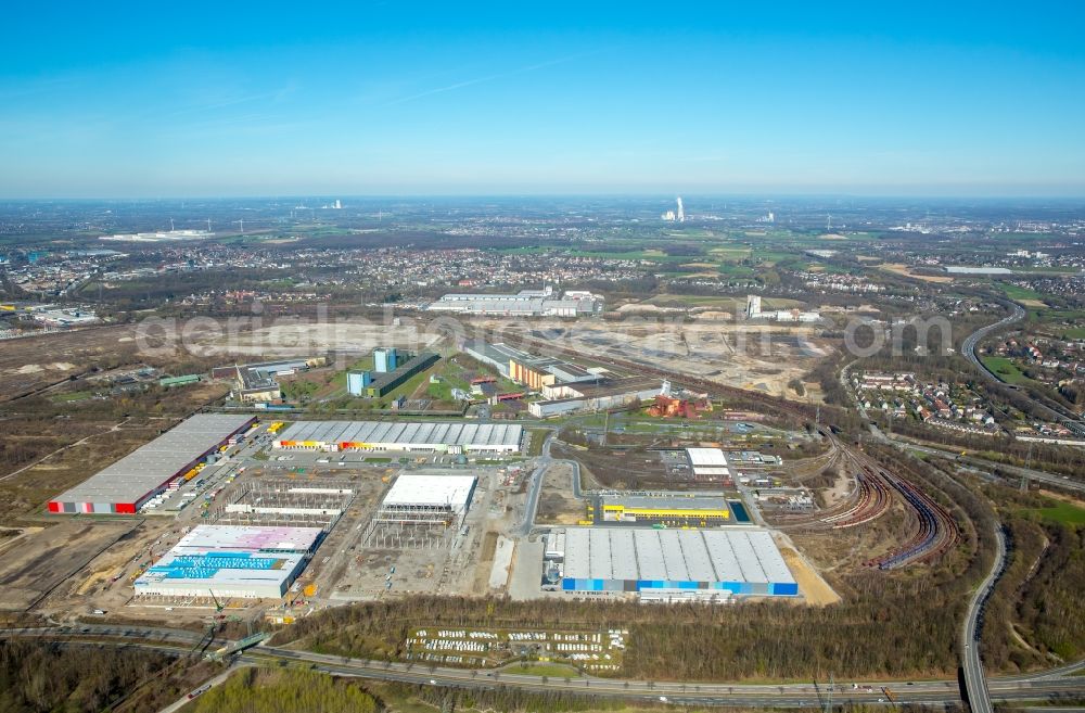 Aerial photograph Dortmund - Construction site to build a new building complex on the site of the logistics center internet dealer Amazon in the district Innenstadt-Nord in Dortmund in the state North Rhine-Westphalia