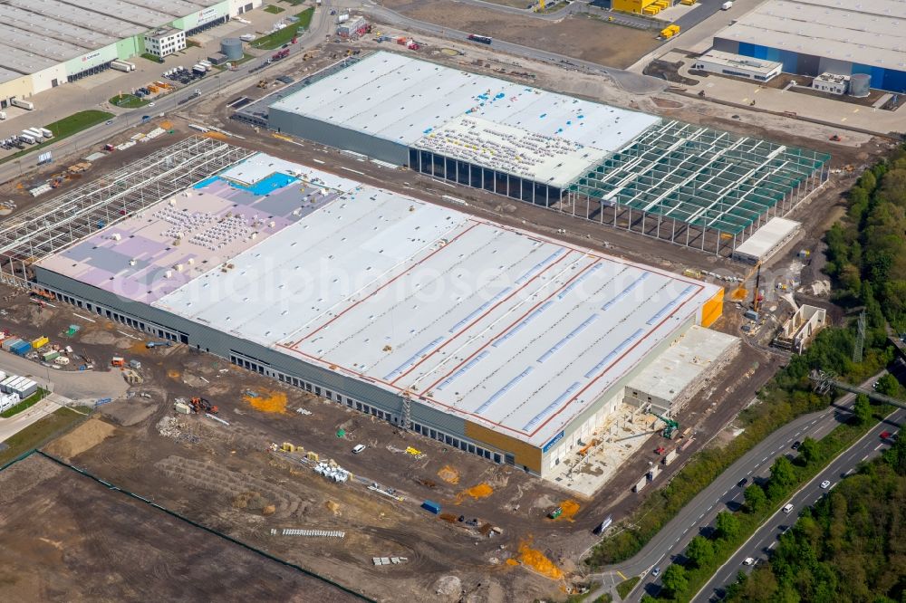 Dortmund from the bird's eye view: Construction site to build a new building complex on the site of the logistics center internet dealer Amazon in the district Innenstadt-Nord in Dortmund in the state North Rhine-Westphalia