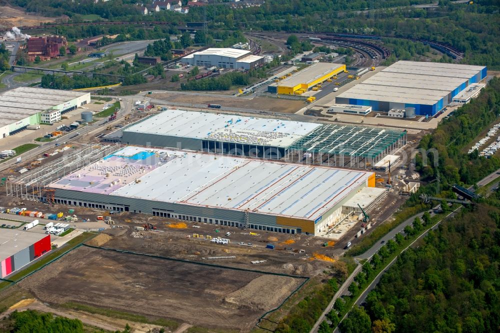 Dortmund from above - Construction site to build a new building complex on the site of the logistics center internet dealer Amazon in the district Innenstadt-Nord in Dortmund in the state North Rhine-Westphalia