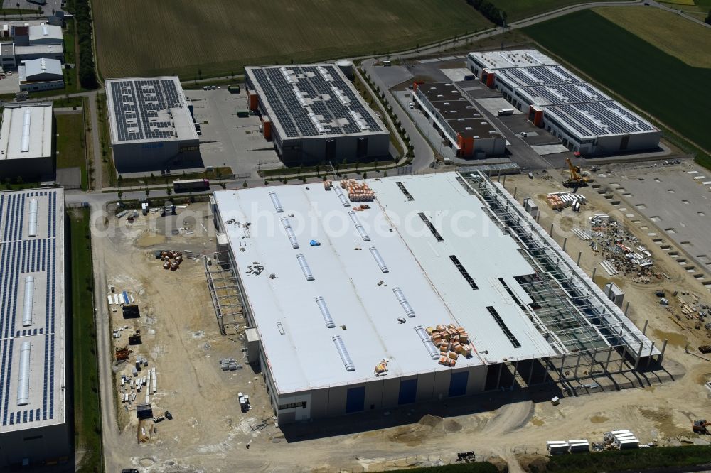 Aerial image Olching - Construction site to build a new building complex on the site of the logistics center MULTIPARK OLCHING in the district Geiselbullach in Olching in the state Bavaria, Germany