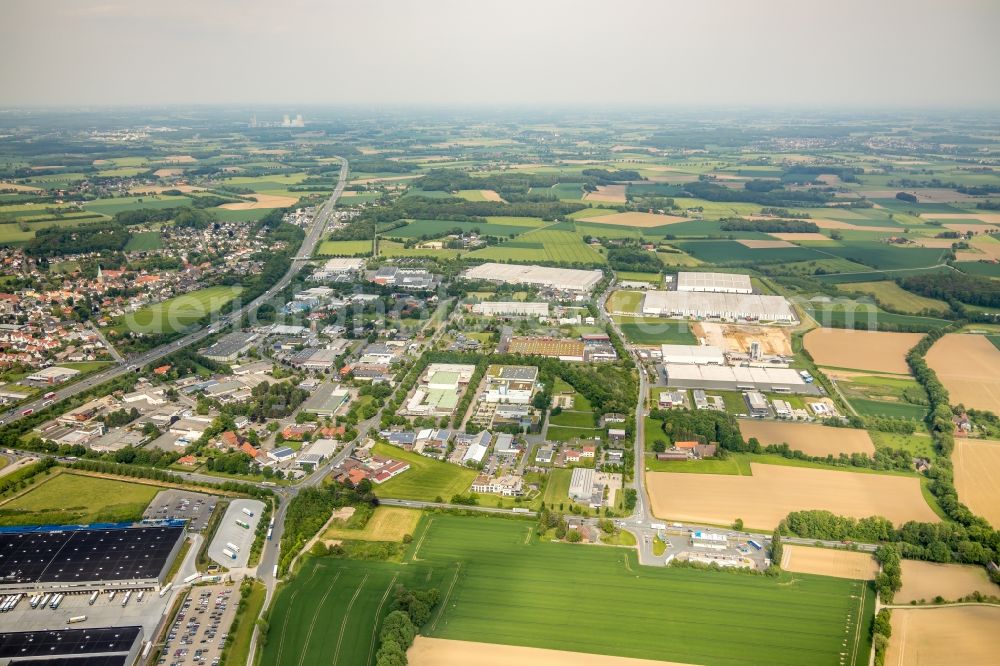 Hamm from above - Construction site to build a new building complex on the site of the logistics center on Oberallener Weg in Hamm in the state North Rhine-Westphalia, Germany