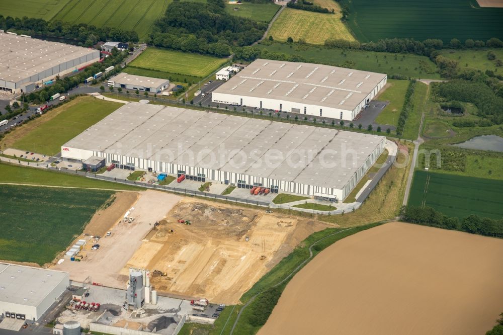 Aerial image Hamm - Construction site to build a new building complex on the site of the logistics center on Oberallener Weg in Hamm in the state North Rhine-Westphalia, Germany