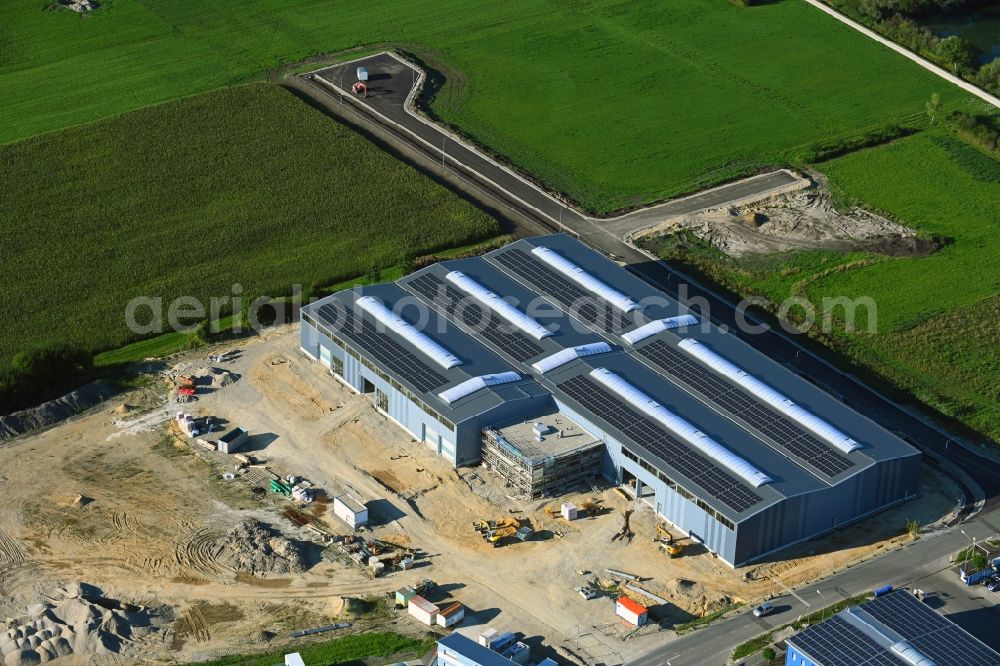 Aerial photograph Derching - Construction site to build a new building complex on the site of the logistics center on Winterbruckenweg in Derching in the state Bavaria, Germany