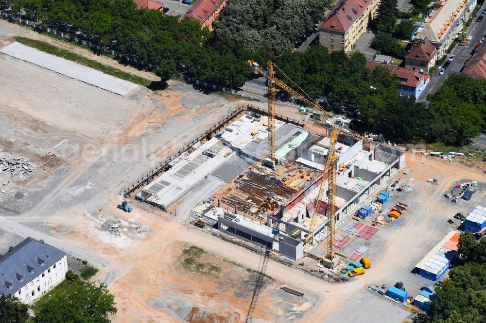 Aerial photograph Schweinfurt - Construction of a building complex of university Fachhochschule Wuerzburg-Schweinfurt on Franz-Schubert-Strasse in Schweinfurt in the state Bavaria, Germany