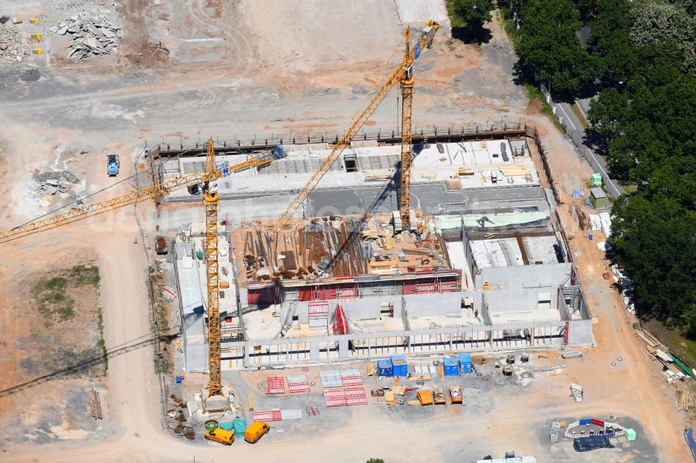 Aerial image Schweinfurt - Construction of a building complex of university Fachhochschule Wuerzburg-Schweinfurt on Franz-Schubert-Strasse in Schweinfurt in the state Bavaria, Germany