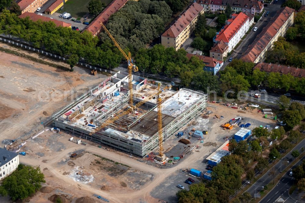 Aerial image Schweinfurt - Construction of a building complex of university Fachhochschule Wuerzburg-Schweinfurt on Franz-Schubert-Strasse in Schweinfurt in the state Bavaria, Germany