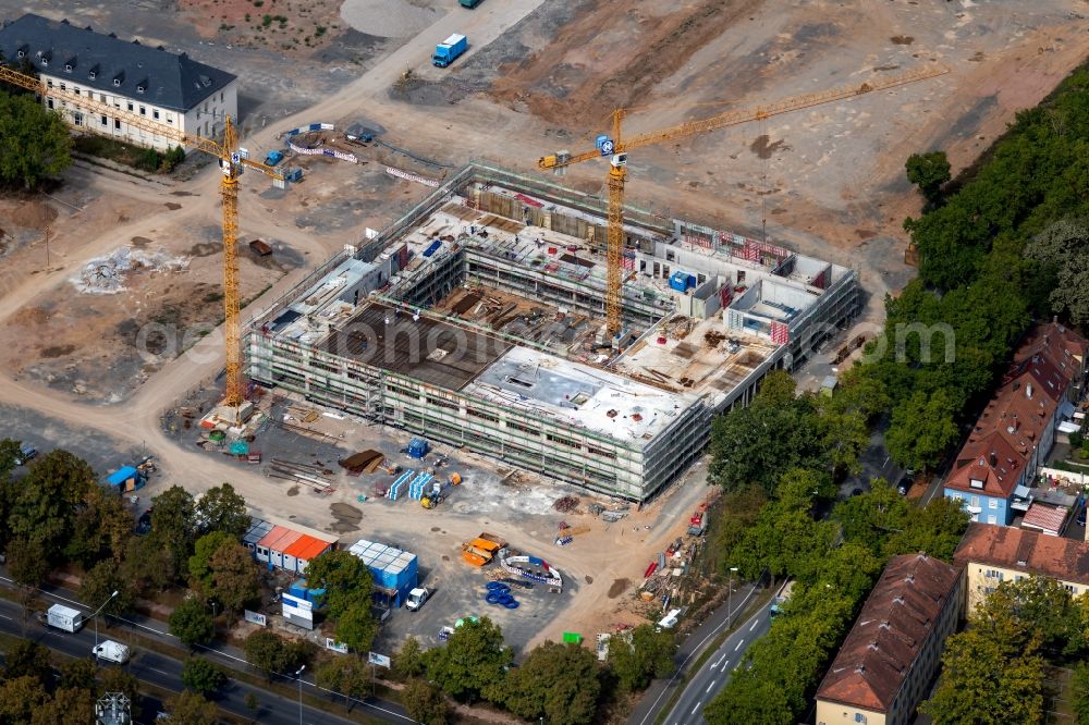 Aerial photograph Schweinfurt - Construction of a building complex of university Fachhochschule Wuerzburg-Schweinfurt on Franz-Schubert-Strasse in Schweinfurt in the state Bavaria, Germany