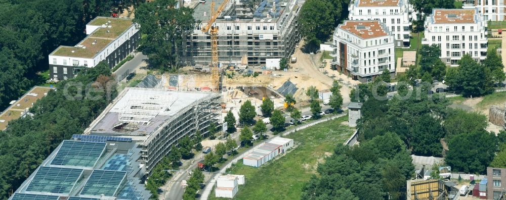 Aerial photograph Potsdam - Construction of a building complex of university Filmuniversitaet Babelsberg KONRAD WOLF on Marlene-Dietrich-Allee in the district Babelsberg in Potsdam in the state Brandenburg, Germany