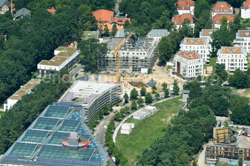 Aerial image Potsdam - Construction of a building complex of university Filmuniversitaet Babelsberg KONRAD WOLF on Marlene-Dietrich-Allee in the district Babelsberg in Potsdam in the state Brandenburg, Germany