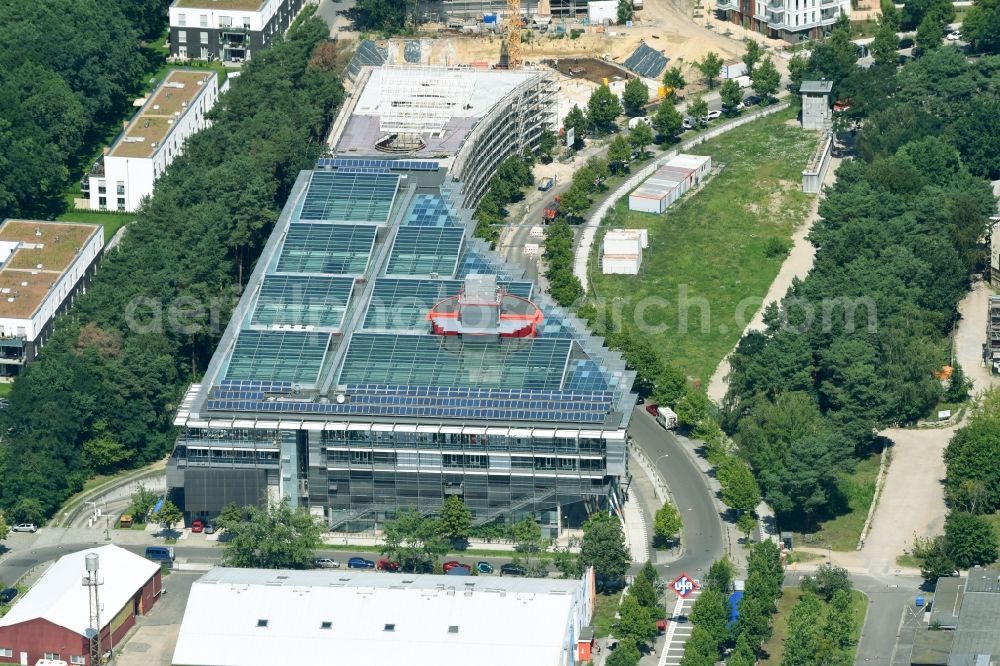 Aerial photograph Potsdam - Construction of a building complex of university Filmuniversitaet Babelsberg KONRAD WOLF on Marlene-Dietrich-Allee in the district Babelsberg in Potsdam in the state Brandenburg, Germany