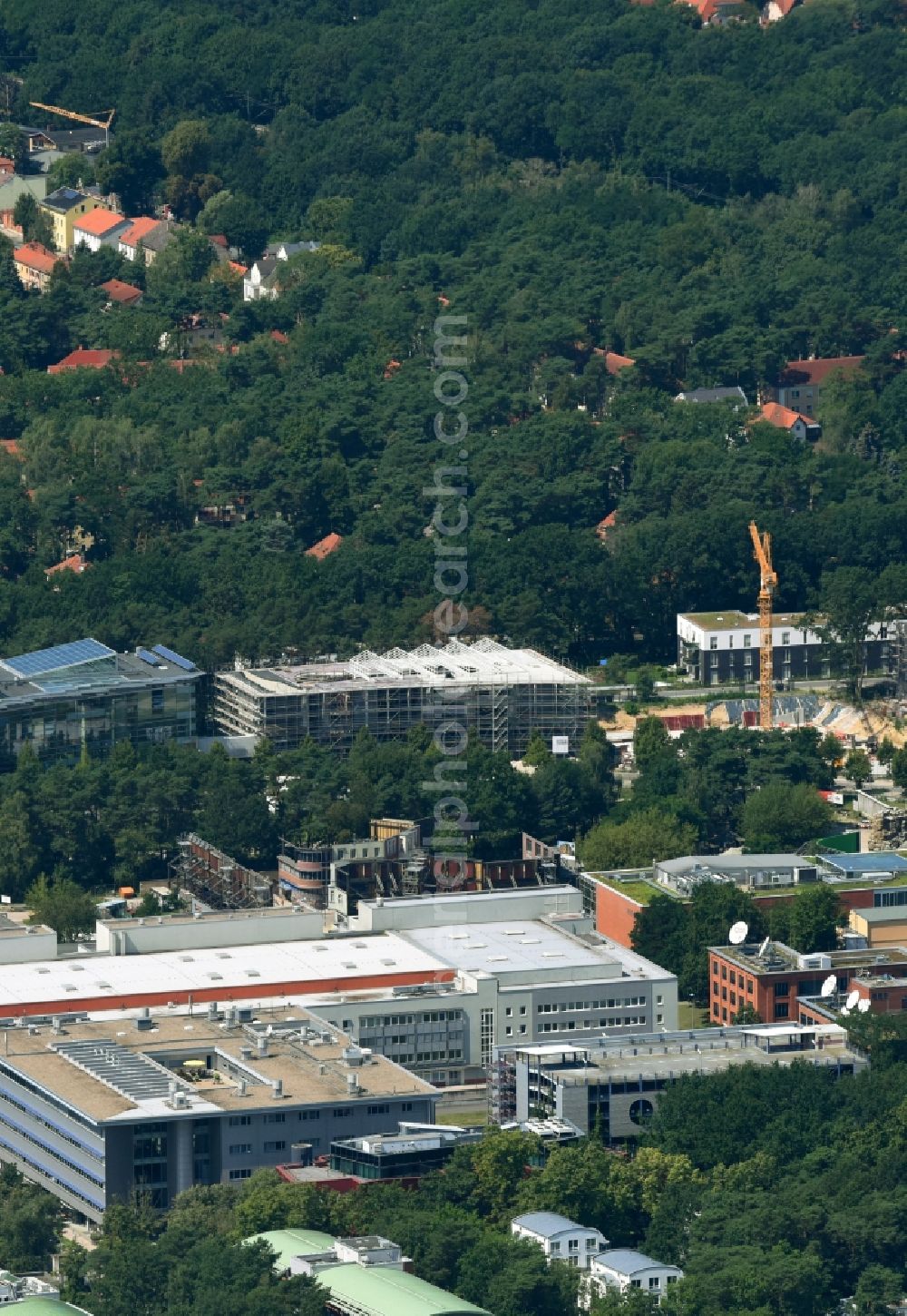 Aerial photograph Potsdam - Construction of a building complex of university Filmuniversitaet Babelsberg KONRAD WOLF on Marlene-Dietrich-Allee in the district Babelsberg in Potsdam in the state Brandenburg, Germany