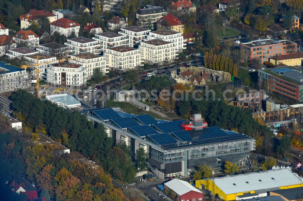 Potsdam from above - Construction of a building complex of university Filmuniversitaet Babelsberg KONRAD WOLF on Marlene-Dietrich-Allee in the district Babelsberg in Potsdam in the state Brandenburg, Germany