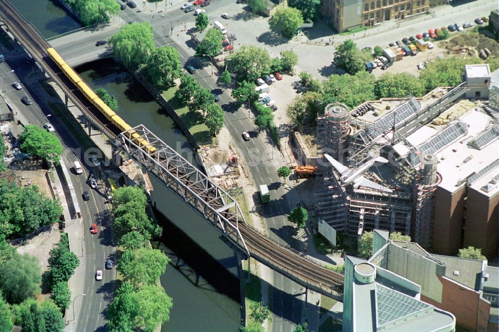 Berlin Kreuzberg from the bird's eye view: View to the Museum of Transport and Technology at the Trebbiner street in the city district Friedrichshain-Kreuzberg of Berlin