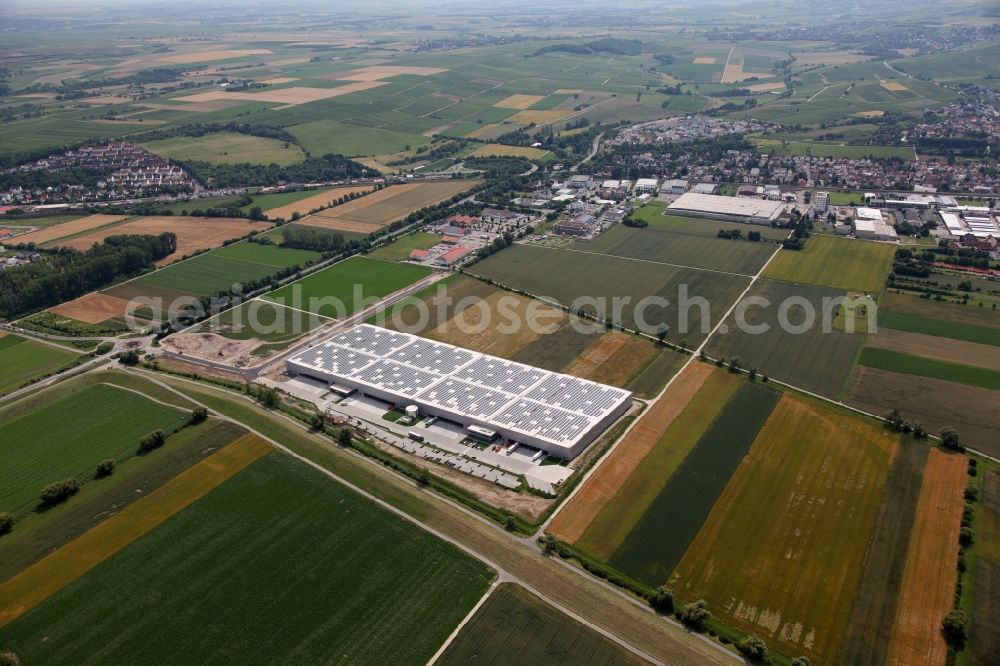 Aerial photograph Bodenheim - Construction site for the new building of the Geodis Logistics Centre by Panattoni Europe in Bodenheim Rhineland-Palatinate