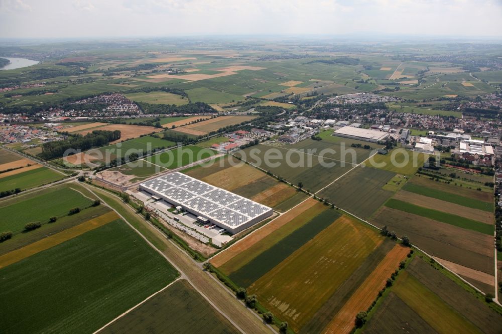 Bodenheim from above - Construction site for the new building of the Geodis Logistics Centre by Panattoni Europe in Bodenheim Rhineland-Palatinate