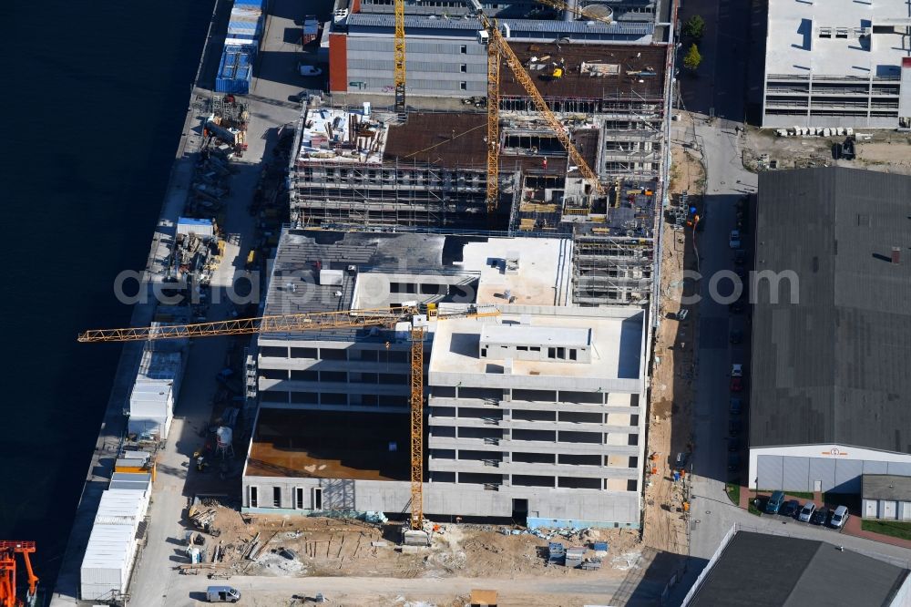 Aerial image Kiel - Construction site for the new building of GEOMAR Helmholtz-Zentrum fuer Ozeanforschung Kiel on Wischhofstrasse in Kiel in the state Schleswig-Holstein, Germany