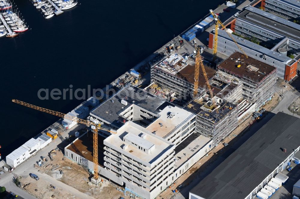 Aerial photograph Kiel - Construction site for the new building of GEOMAR Helmholtz-Zentrum fuer Ozeanforschung Kiel on Wischhofstrasse in Kiel in the state Schleswig-Holstein, Germany