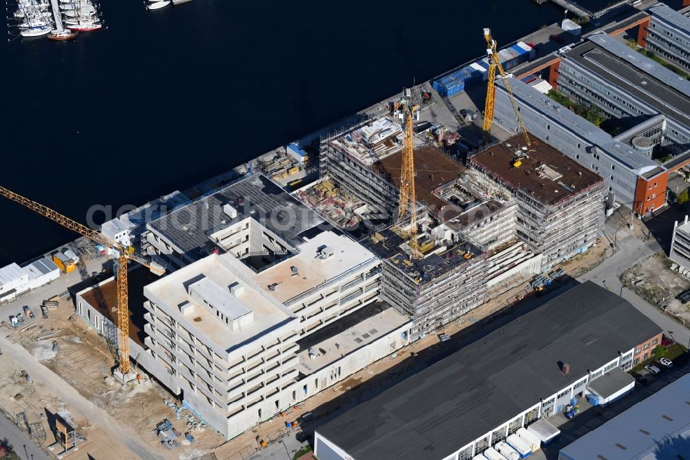 Kiel from above - Construction site for the new building of GEOMAR Helmholtz-Zentrum fuer Ozeanforschung Kiel on Wischhofstrasse in Kiel in the state Schleswig-Holstein, Germany