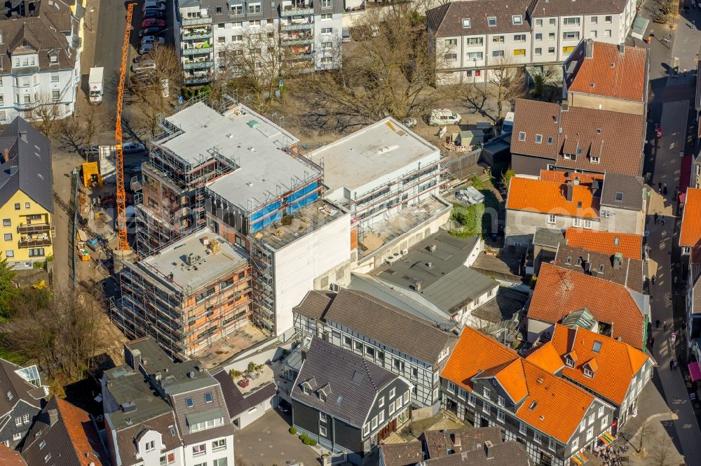 Aerial image Hattingen - Construction site for a health center and medical center on Augustastrasse and Grabenstrasse in Hattingen in the state North Rhine-Westphalia