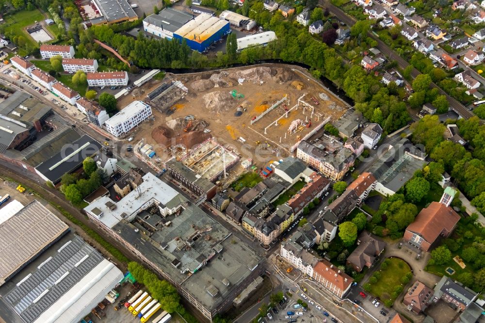 Aerial image Hagen - Construction site for the new construction of a health center and medical center and local care center in Hagen in the state of North Rhine-Westphalia, Germany