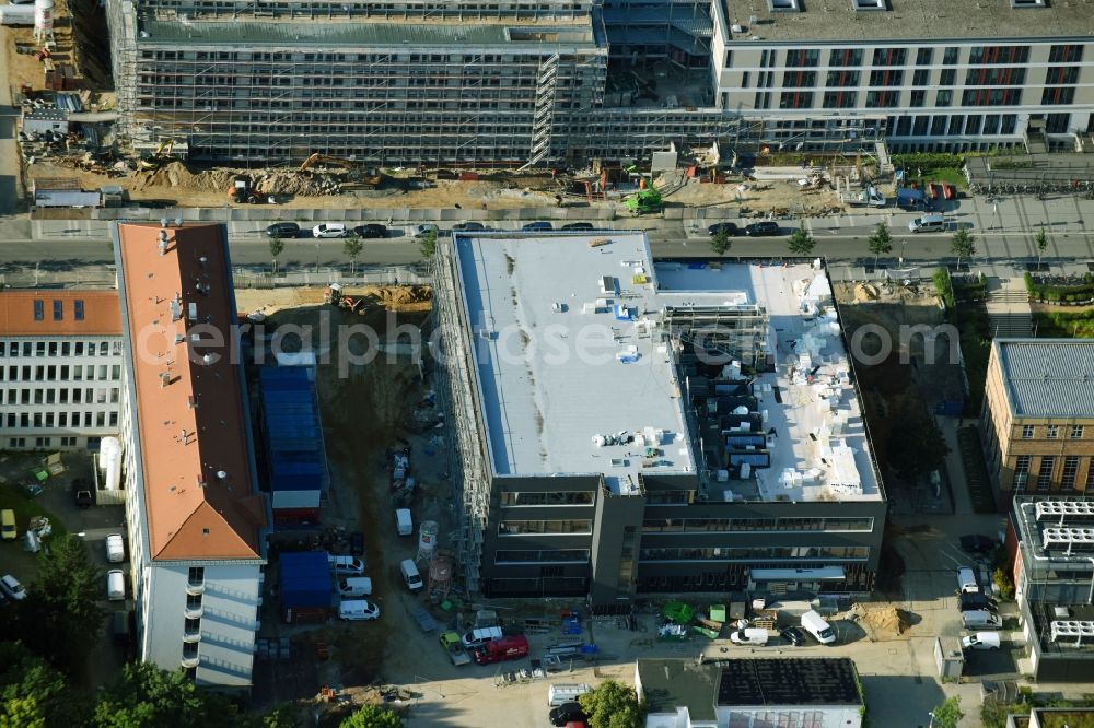 Aerial photograph Leipzig - Construction site for a health center and medical center Rheumazentrum on Universitaetsklinikum Leipzig on Salomonstrasse in the district Mitte in Leipzig in the state Saxony, Germany