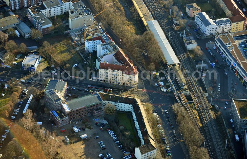 Aerial photograph Berlin Köpenick - Construction site to build a new health center at the street corner Mahlsdorfer Kaulsdorfer street in Berlin - Köpenick