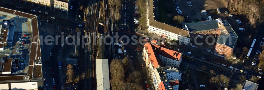 Berlin Köpenick from the bird's eye view: Construction site to build a new health center at the street corner Mahlsdorfer Kaulsdorfer street in Berlin - Köpenick