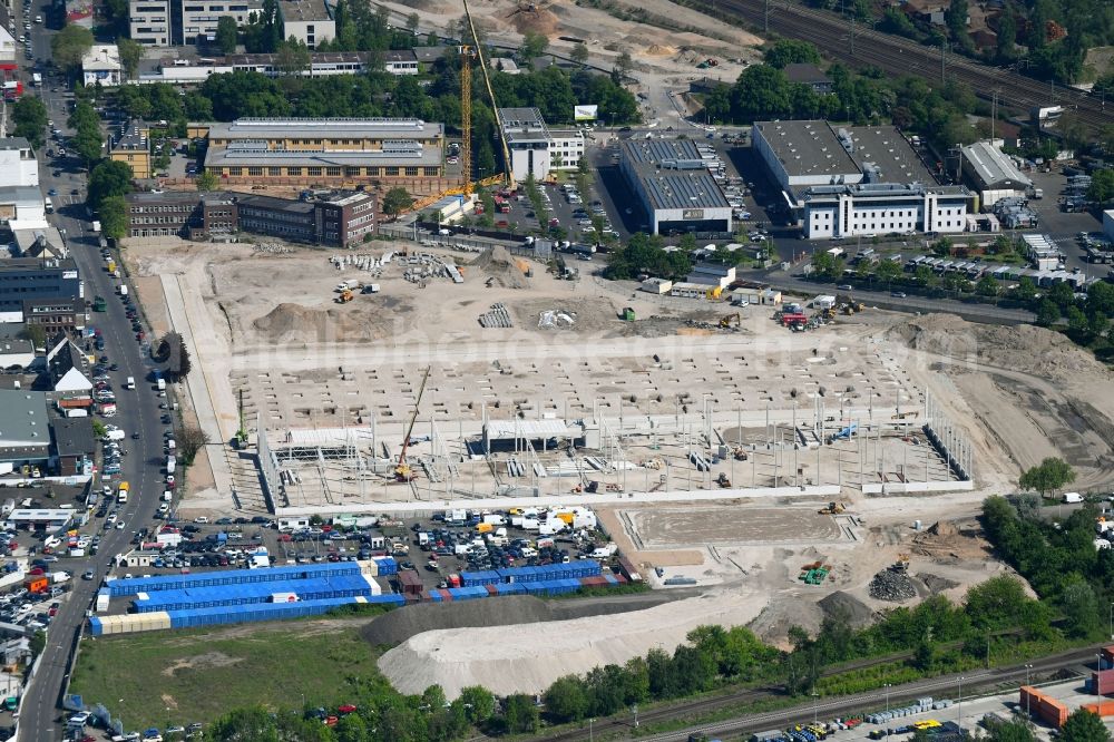 Köln from above - Construction site for the new building eines Gewerbeparks on Vitalisstrasse in Cologne in the state North Rhine-Westphalia, Germany