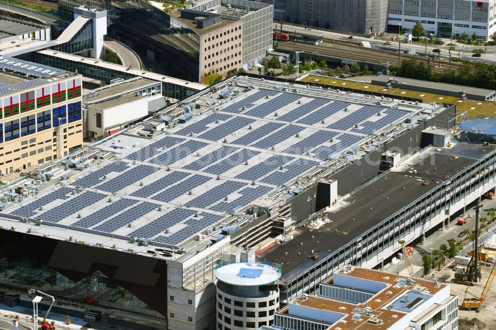 Aerial photograph Frankfurt am Main - Construction site for the new building einer Halle on Gelaende of Messe Frankfurt in Frankfurt in the state Hesse, Germany