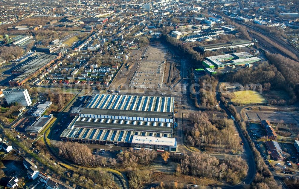 Aerial image Bochum - Building site to the new building of hall new buildings in Windhaus street to the east of the Reinhold Mendritzki Kaltwalzwerk GmbH & Co. KG in the district of Weitmar in Bochum in the federal state North Rhine-Westphalia