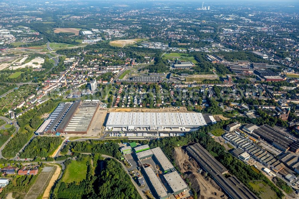 Bochum from above - Building site to the new building of hall new buildings in Windhaus street to the east of the Reinhold Mendritzki Kaltwalzwerk GmbH & Co. KG in the district of Weitmar in Bochum in the federal state North Rhine-Westphalia