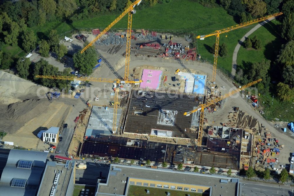 Aerial image Potsdam - Construction site for the new building of the headquarters of the State Investment Bank ILB in Potsdam in Brandenburg