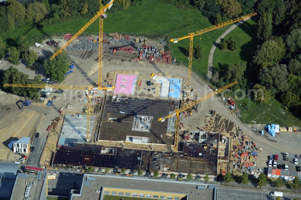 Aerial photograph Potsdam - Construction site for the new building of the headquarters of the State Investment Bank ILB in Potsdam in Brandenburg