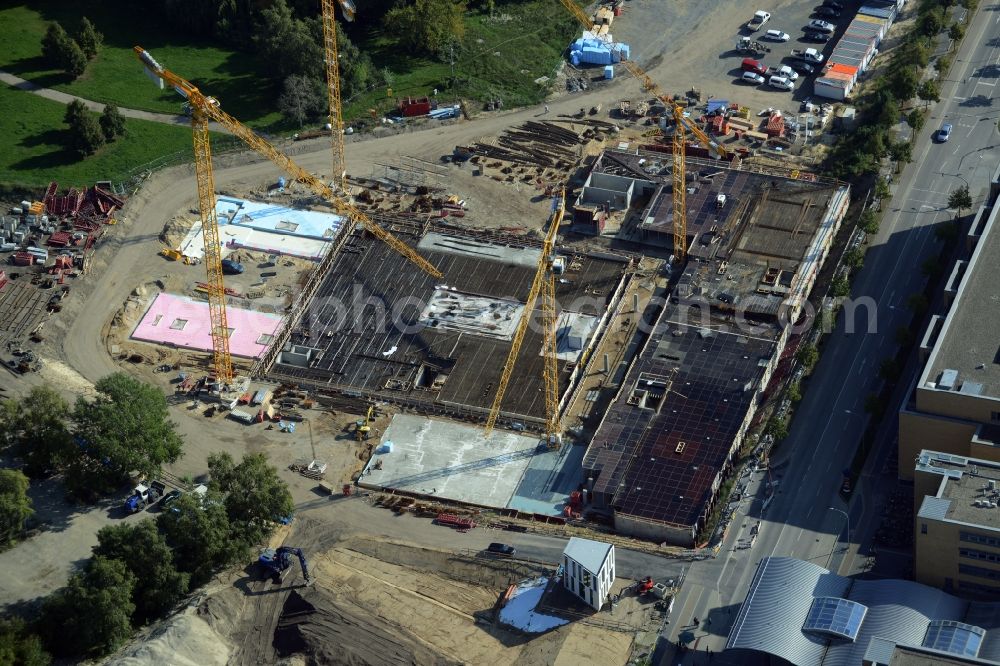 Aerial image Potsdam - Construction site for the new building of the headquarters of the State Investment Bank ILB in Potsdam in Brandenburg