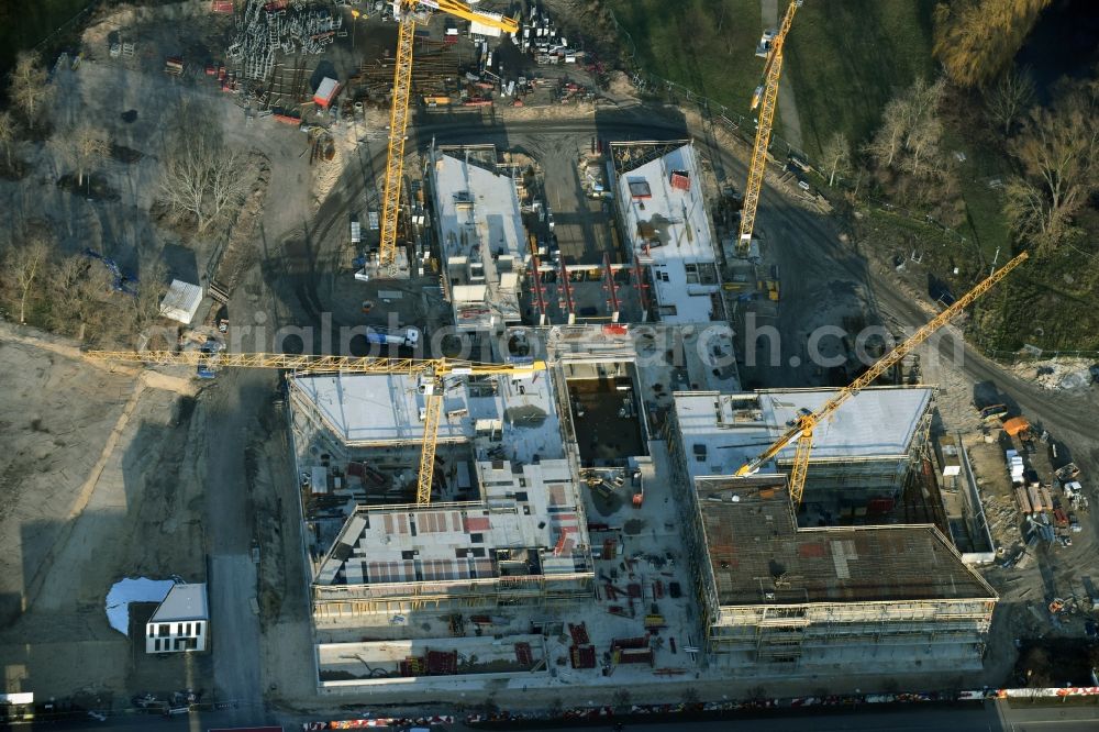 Aerial image Potsdam - Construction site for the new building of the headquarters of the State Investment Bank ILB in Potsdam in Brandenburg