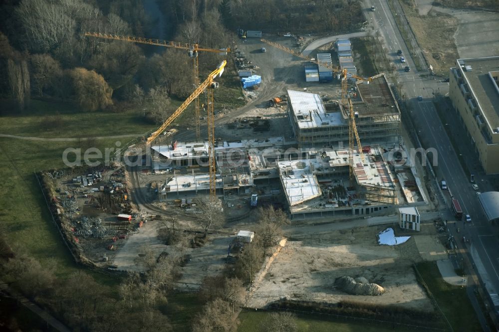 Aerial photograph Potsdam - Construction site for the new building of the headquarters of the State Investment Bank ILB in Potsdam in Brandenburg