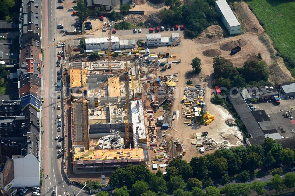 Köln from the bird's eye view: Construction site for the new building Historisches Archiv der Stadt Koeln on Eifelwall in the district Lindenthal in Cologne in the state North Rhine-Westphalia, Germany