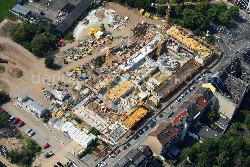 Köln from the bird's eye view: Construction site for the new building Historisches Archiv der Stadt Koeln on Eifelwall in the district Lindenthal in Cologne in the state North Rhine-Westphalia, Germany