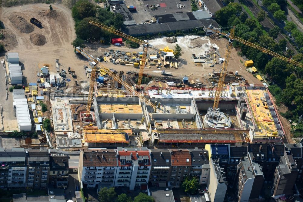 Aerial image Köln - Construction site for the new building Historisches Archiv der Stadt Koeln on Eifelwall in the district Lindenthal in Cologne in the state North Rhine-Westphalia, Germany