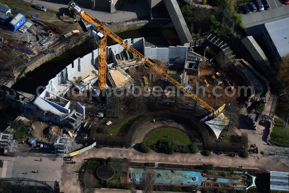 Aerial image Leipzig - Construction site for the new building Hochgebirgslandschaft Himalaya through the OTTO HEIL GmbH & Co.KG in the district Mitte in Leipzig in the state Saxony