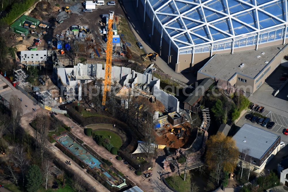 Leipzig from above - Construction site for the new building Hochgebirgslandschaft Himalaya through the OTTO HEIL GmbH & Co.KG in the district Mitte in Leipzig in the state Saxony