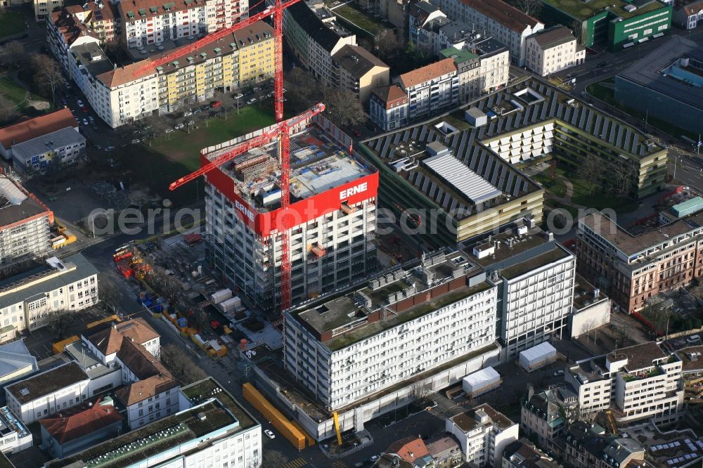 Aerial photograph Basel - Site for New High-Rise Buildings Complex Biozentrum of the University by the Erne AG Bauunternehmung in Basel, Switzerland