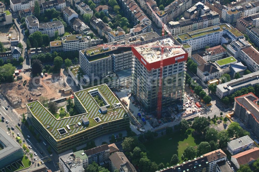 Aerial photograph Basel - Site for New High-Rise Buildings Complex Biozentrum of the University by the Erne AG Bauunternehmung in Basel, Switzerland