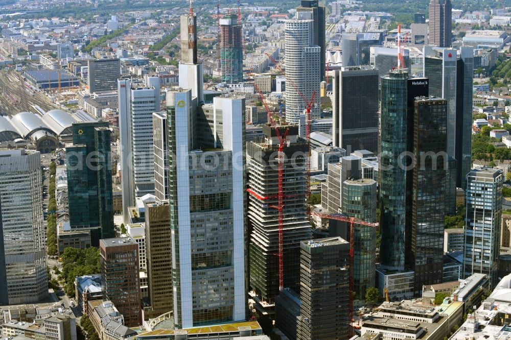 Aerial image Frankfurt am Main - Construction site for new high-rise building complex OMNITURM on Taunusanlage in Frankfurt in the state Hesse, Germany